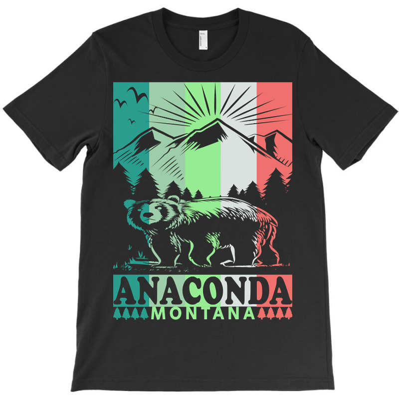 Anaconda Montana Retro Mountain Bear T-Shirt by kayakbetween30 | Artistshot