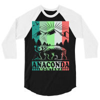 Anaconda Montana Retro Mountain Bear 3/4 Sleeve Shirt | Artistshot