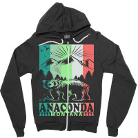 Anaconda Montana Retro Mountain Bear Zipper Hoodie | Artistshot