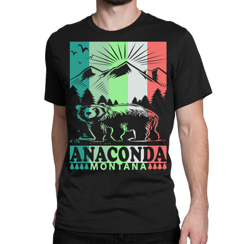 Anaconda Montana Retro Mountain Bear Classic T-shirt by kayakbetween30 | Artistshot