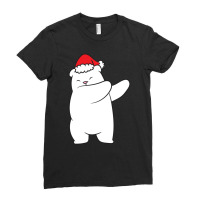 Limited Edition Dabbing Polar Bear Santa Hat Christmas Hat Polar Bear Ladies Fitted T-shirt | Artistshot