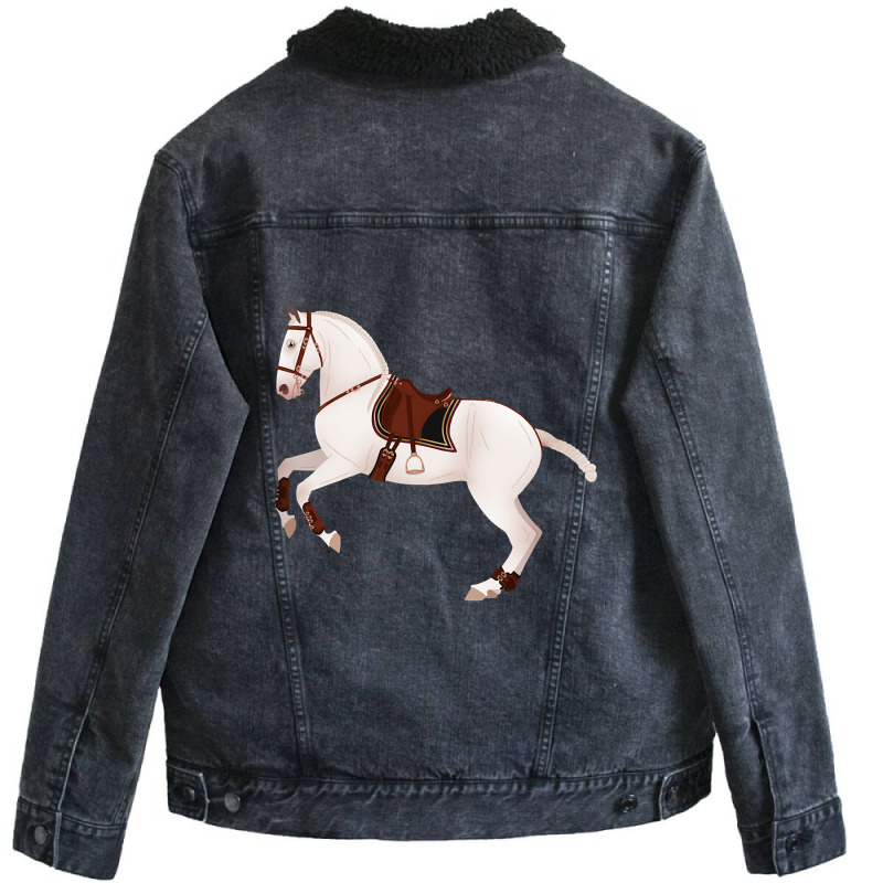 Baroque Andalusian Horse - Equine Rampaige Unisex Sherpa-lined Denim Jacket | Artistshot