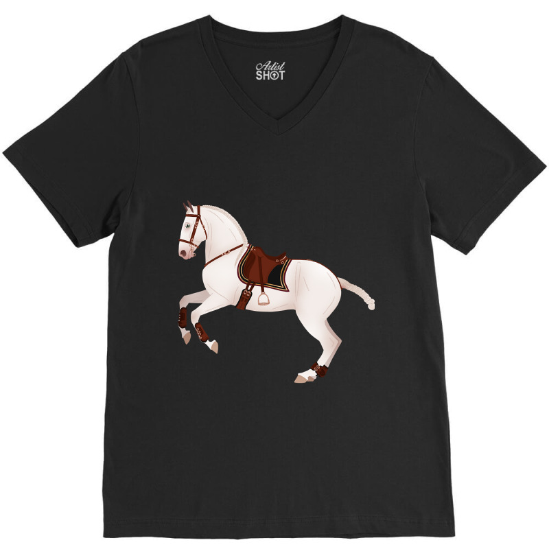 Baroque Andalusian Horse - Equine Rampaige V-neck Tee | Artistshot