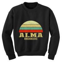 Alma Arkansas Vintage Retro Sunset Youth Sweatshirt | Artistshot