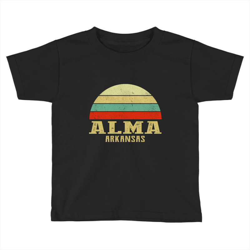 Alma Arkansas Vintage Retro Sunset Toddler T-shirt by ternacanuda | Artistshot