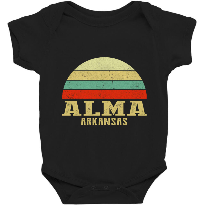 Alma Arkansas Vintage Retro Sunset Baby Bodysuit by ternacanuda | Artistshot