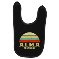 Alma Arkansas Vintage Retro Sunset Baby Bibs | Artistshot