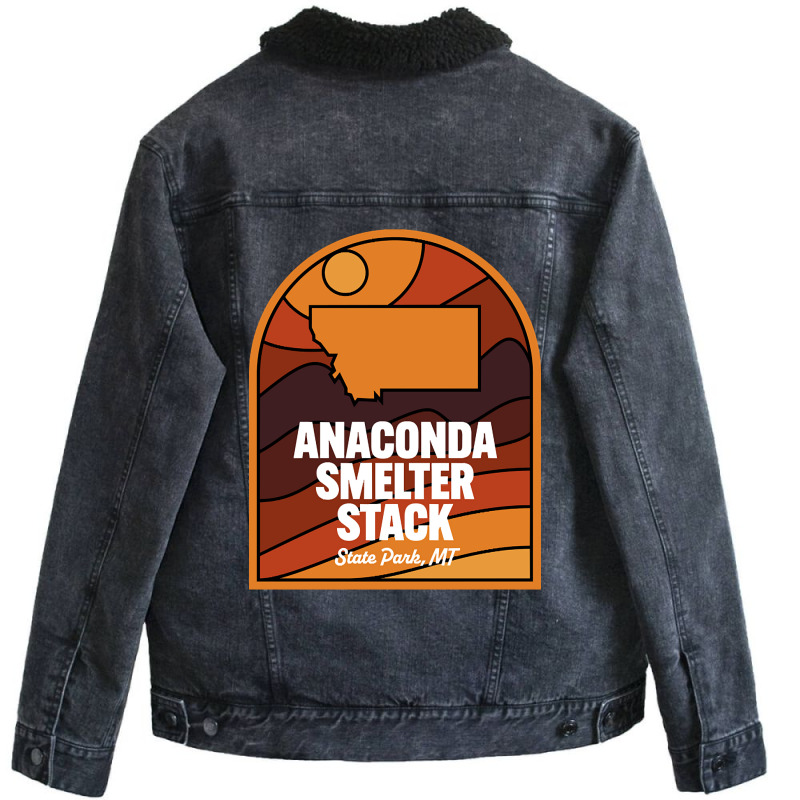 Anaconda Smelter Stack State Park Montana Unisex Sherpa-Lined Denim Jacket by kayakbetween30 | Artistshot