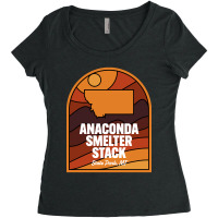 Anaconda Smelter Stack State Park Montana Women's Triblend Scoop T-shirt | Artistshot