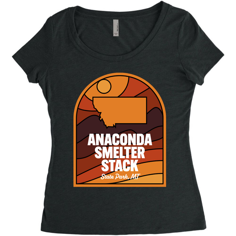 Anaconda Smelter Stack State Park Montana Women's Triblend Scoop T-shirt by kayakbetween30 | Artistshot