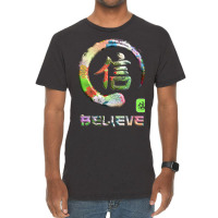 Believe Japanese Kanji Word Symbol Enso Circle 10 Vintage T-shirt | Artistshot