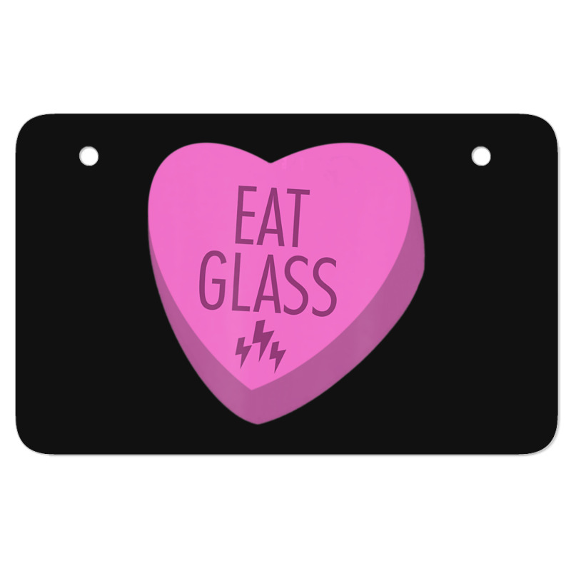 Trending Eat Glass Candy Heart Valentine's Atv License Plate | Artistshot