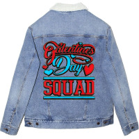 Limited Edition Galentines Day Squad All Women Valentines Day Unisex Sherpa-lined Denim Jacket | Artistshot