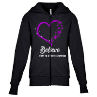 Believe Cleft Lip & Palate Awareness Butterflies Vintage T Shirt Youth Zipper Hoodie | Artistshot