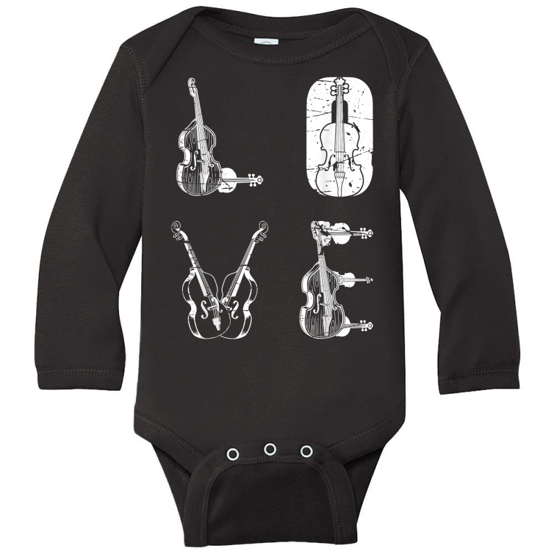 Double Bass Love Double Bass Contrabass Double Bass Lover T Shirt Long Sleeve Baby Bodysuit by sheritl9tl | Artistshot