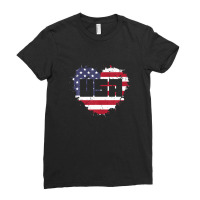 Usa America Is Love Ladies Fitted T-shirt | Artistshot