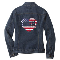 Usa America Is Love Ladies Denim Jacket | Artistshot