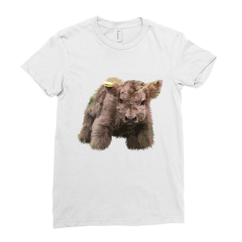 Cute Cow Farm Animals Ladies Fitted T-Shirt by hoainv | Artistshot