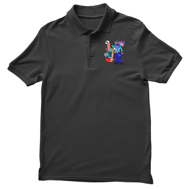 Love Dialysis Nurse Stethoscope Fireworks Usa Flag 4th Of Men's Polo Shirt by kaciacindz6 | Artistshot