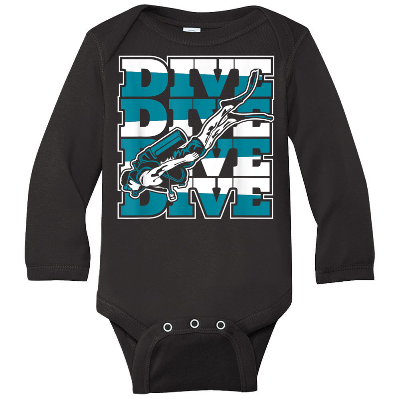 Dive Technical Sport Diving Underwater Scuba Diver T Shirt Long Sleeve Baby Bodysuit by alysestick8m7 | Artistshot