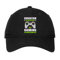 Limited Edition Education Is Important But Gaming Video Game Gamer Boy Adjustable Cap | Artistshot