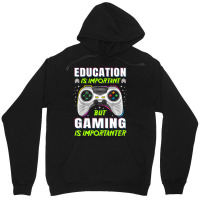 Limited Edition Education Is Important But Gaming Video Game Gamer Boy Unisex Hoodie | Artistshot