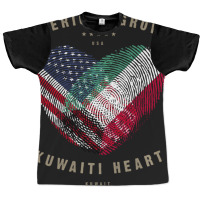 Hot Trend American Grown Kuwaiti Heart Love Kuwait Flag Graphic T-shirt | Artistshot