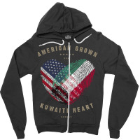 Hot Trend American Grown Kuwaiti Heart Love Kuwait Flag Zipper Hoodie | Artistshot