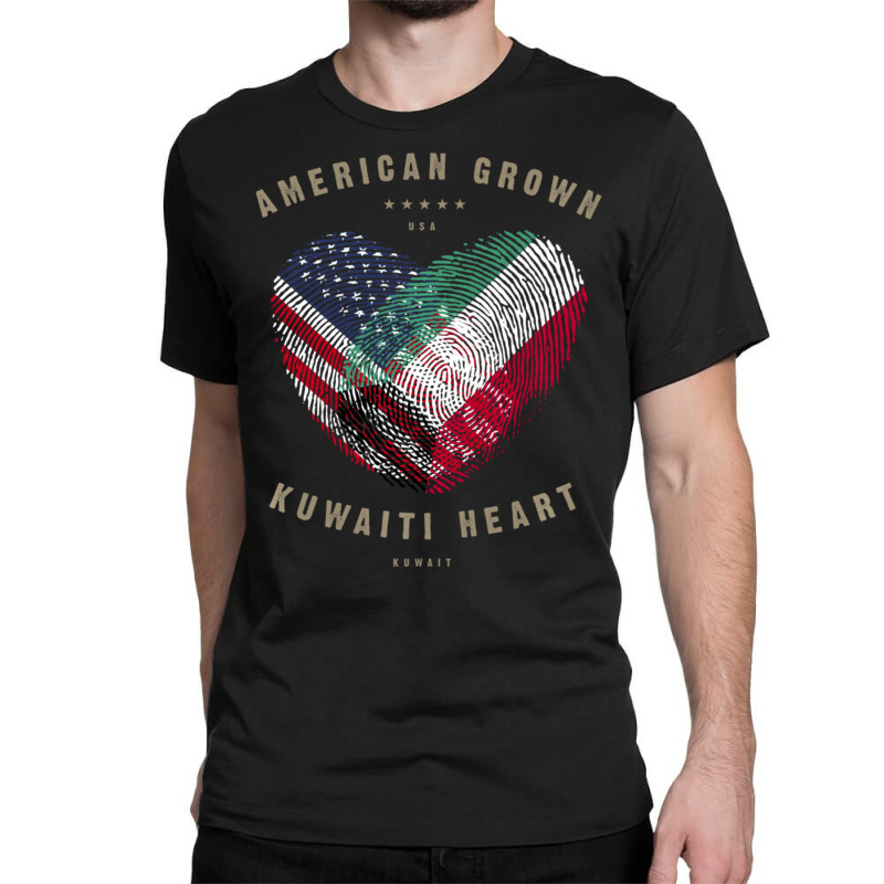 Hot Trend American Grown Kuwaiti Heart Love Kuwait Flag Classic T-shirt by Bostic Walling | Artistshot