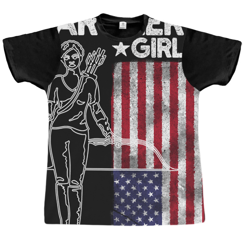 Archery Girl Usa Patriotic Graphic T-shirt | Artistshot