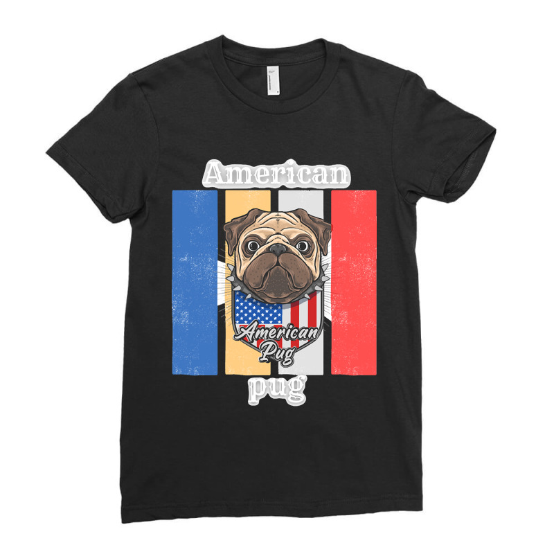 American Pug Dog Lovers T-shirts Ladies Fitted T-Shirt by kundalinitrampled75 | Artistshot