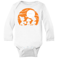 Peanuts  Halloween  Trick Or Treat Silhouettes Long Sleeve Baby Bodysuit | Artistshot