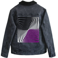 Optical Illusion Art, Asexual Illusion Art Unisex Sherpa-lined Denim Jacket | Artistshot