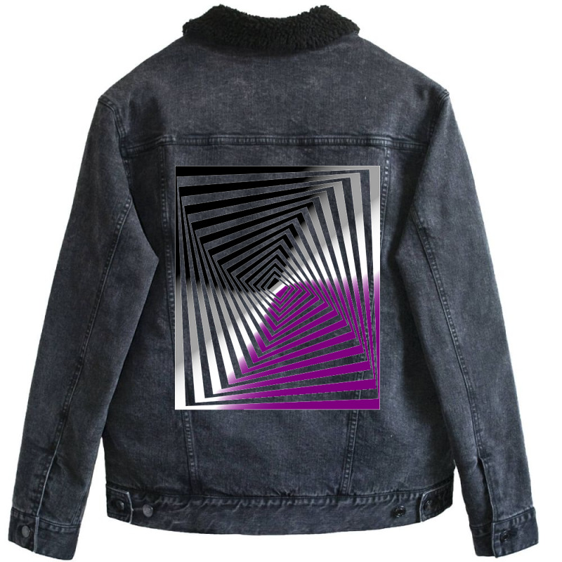 Optical Illusion Art, Asexual Illusion Art Unisex Sherpa-Lined Denim Jacket by cryingfamilies16 | Artistshot