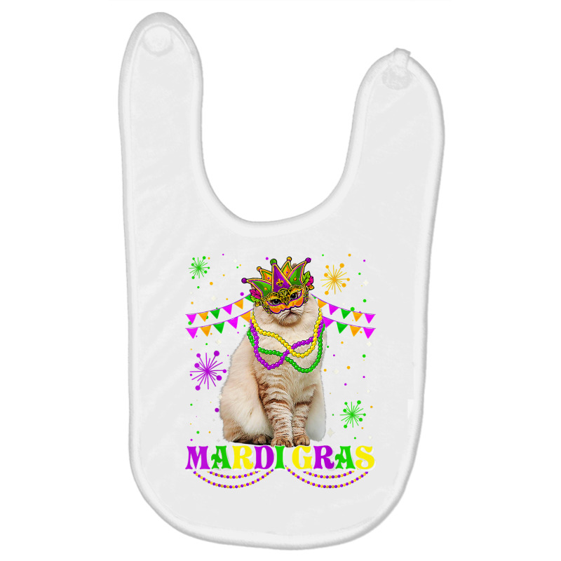 Cute Mardi Gras Cat Siberian Mask Beads Festival T Shirt Baby Bibs by darrene68stu | Artistshot