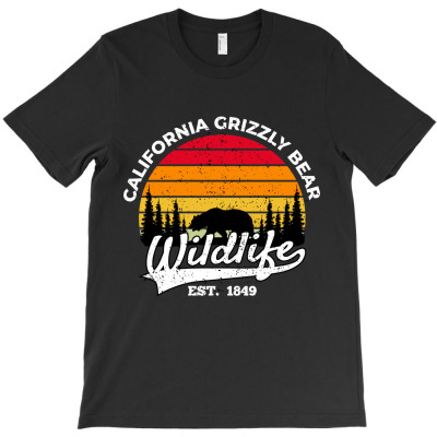 Wildlife California Bear Retro T-shirt Designed By Kuo