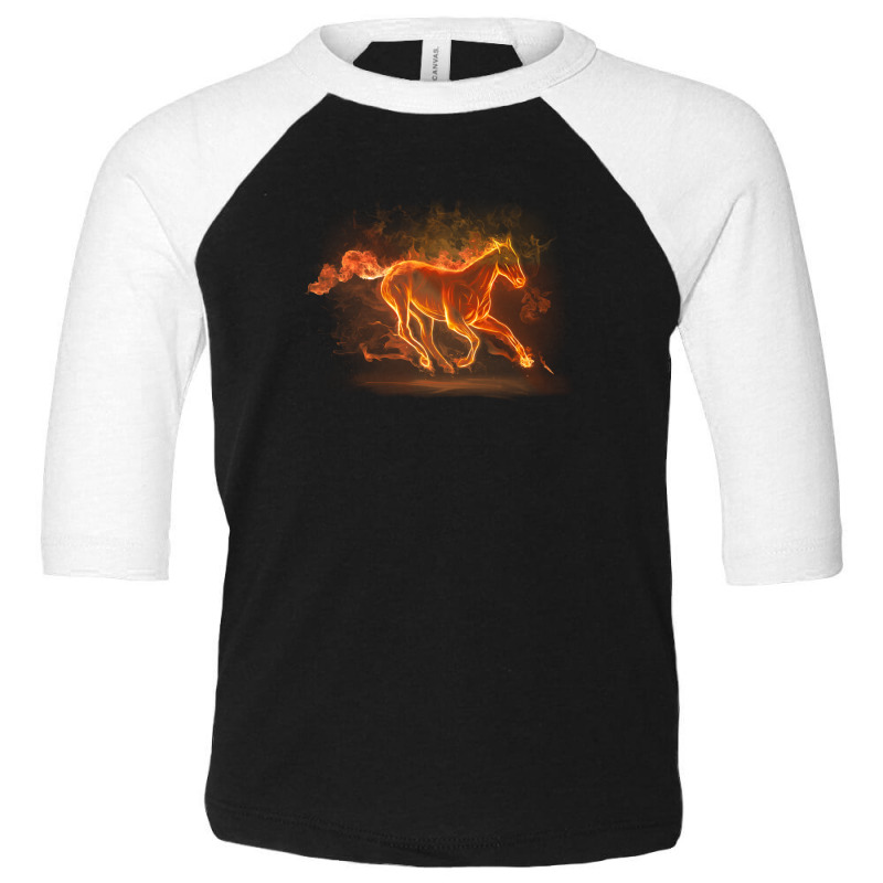 Running Fire Horse Toddler 3/4 Sleeve Tee by ayassam | Artistshot