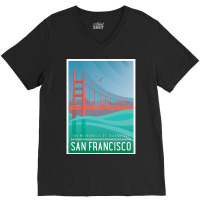 Art Deco With An Illustration Of San Francisco V-neck Tee | Artistshot