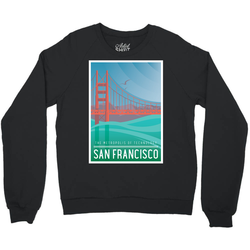 Art Deco With An Illustration Of San Francisco Crewneck Sweatshirt by currentlyderby559 | Artistshot