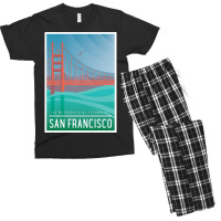 Art Deco With An Illustration Of San Francisco Men's T-shirt Pajama Set | Artistshot