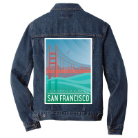 Art Deco With An Illustration Of San Francisco Men Denim Jacket | Artistshot