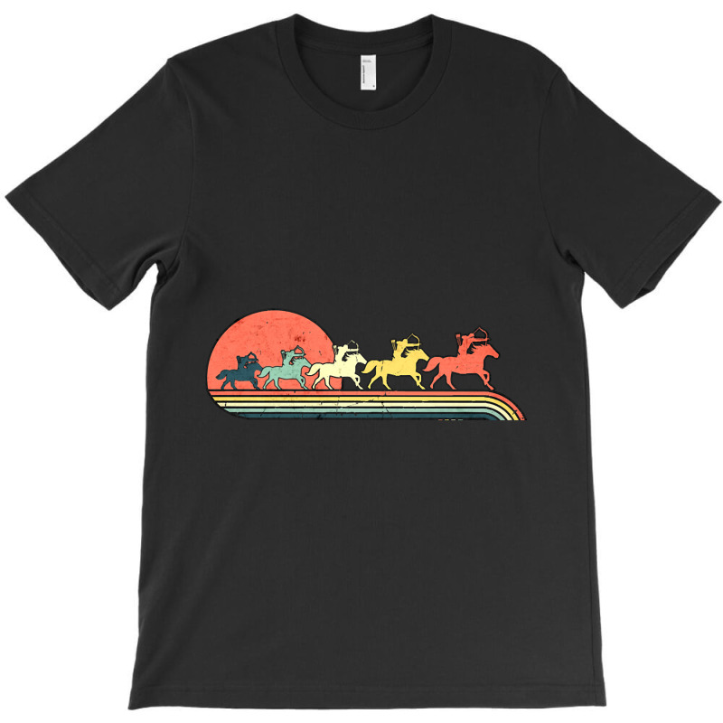 Archery Horse 'riding Retro Vintage Sunset Rainbow Color T-Shirt by MadonnaDaum45 | Artistshot