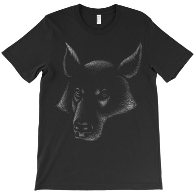 Wolf With Black Background T-shirt Designed By Kuo