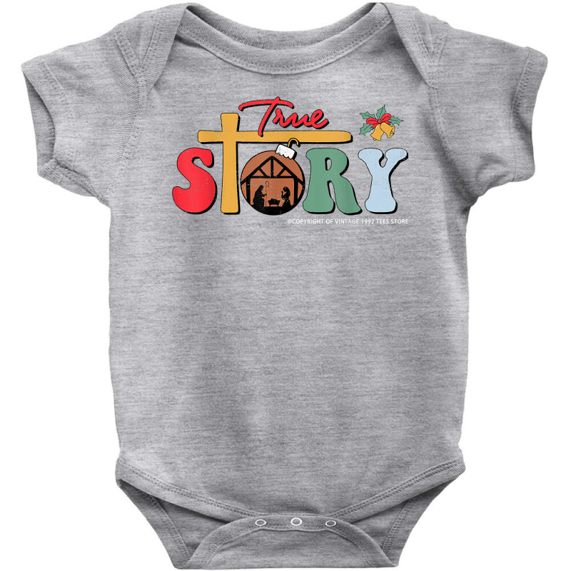 Groovy Retro True Story Christmas Nativity Jesus Christian T Shirt Baby Bodysuit by calvinittgos | Artistshot