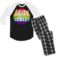 Galvan Vibes Matching Squad Family Reunion Last Name T Shirt Men's 3/4 Sleeve Pajama Set | Artistshot