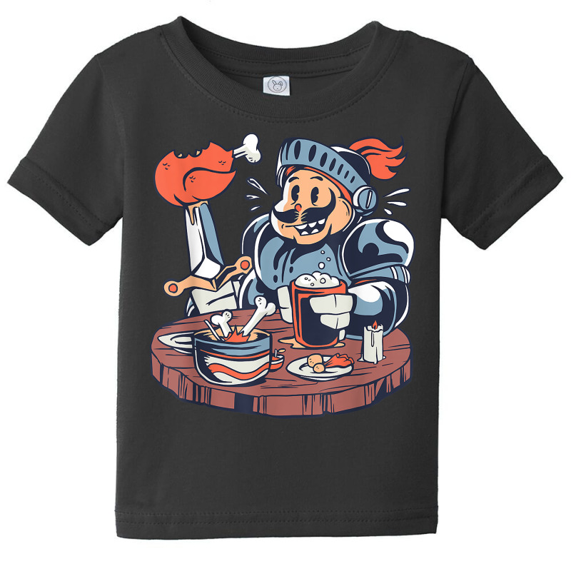 Funny Hungry Knight   Medieval Crusader Renaissance Fair T Shirt Baby Tee | Artistshot