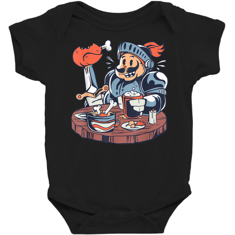 Funny Hungry Knight   Medieval Crusader Renaissance Fair T Shirt Baby Bodysuit | Artistshot