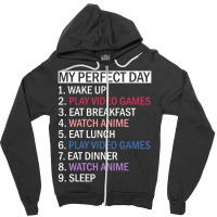 Limited Edition Anime Video Games & Food My Perfect Day Video Games Ga Zipper Hoodie | Artistshot