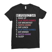 Limited Edition Anime Video Games & Food My Perfect Day Video Games Ga Ladies Fitted T-shirt | Artistshot