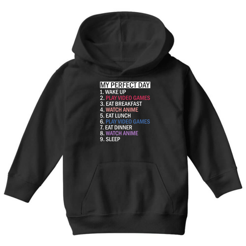 Limited Edition Anime Video Games & Food My Perfect Day Video Games Ga Youth Hoodie by Bostic Walling | Artistshot